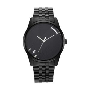 Fastrack Stunners Quartz Analog Black Dial Black Metal Strap Watch for Guys - NT3277NM01Product information Technical Details Brand Fastrack Manufacturer 3, Sipcot Industrial Complex, Hosur - 635126 Email id: corpcomm@titan.co.in Phone number: +91-(0)4344-664199, Titan Company Limited, Sipcot Industrial Complex, Hosur, Tamil Nadu - 635129 Model NT3277NM01 Model Name Stunners Product Dimensions 14 x 7 x 10 cm; 200 g Batteries 1 Lithium Polymer batteries required. (included) Item model number NT3277NM01 Special Features Second Hand Display Type Analog Power Source Battery Powered Batteries Included Yes Batteries Required Yes Battery cell composition Lithium Manufacturer Titan Company Limited, Sipcot Industrial Complex, Hosur, Tamil Nadu - 635129 Country of Origin India Item Weight 200 g Additional Information ASIN B09XN7YNTM Customer Reviews 4.4 4.4 out of 5 stars (77) 4.4 out of 5 stars Best Sellers Rank #7,167 in Watches (See Top 100 in Watches) #3,460 in Men's Wrist Watches Date First Available 11 April 2022 Packer Titan Company Limited, Sipcot Industrial Complex, Hosur, Tamil Nadu - 635129 Item Dimensions LxWxH 14 x 7 x 10 Centimeters Generic Name Casual Watch